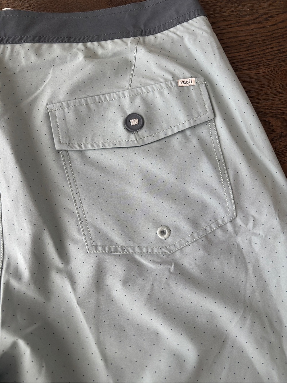 Vuori Light Mint Swim Shorts with Gray Trim - Picture 6 of 7